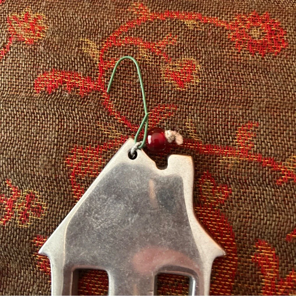 Crate&Barrel Vintage Christmas Silver Metal Ornaments Bundle